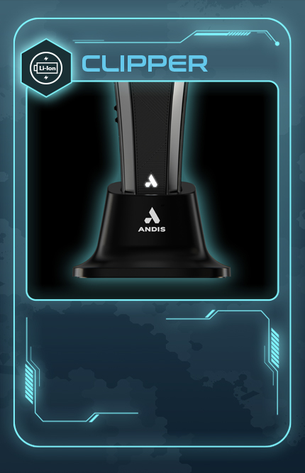 Recon clipper closeup of clipper in charging stand.